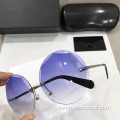 Круглые винтажные солнцезащитные очки без оправы оптом